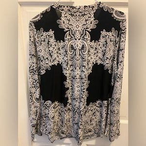 INC black white jersey top.